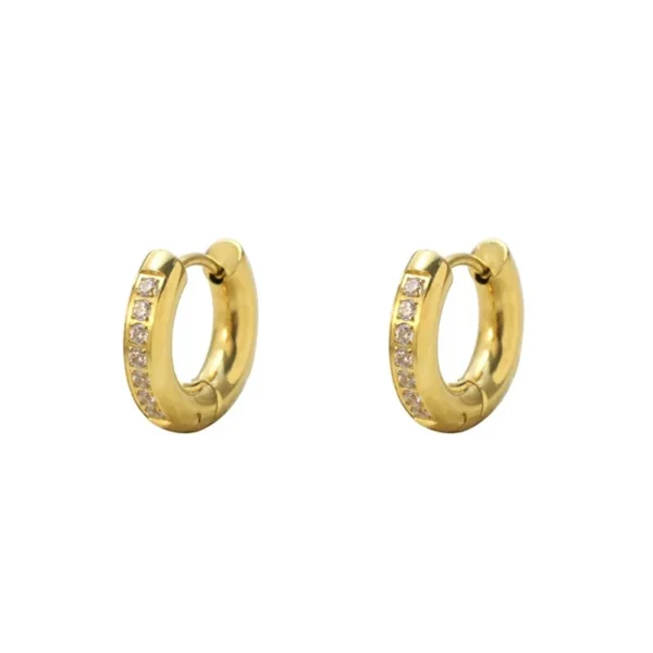 Hoop Earrings Single-Row CZ
