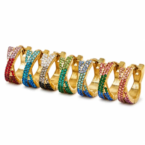 Vivid Pavé X-Hoop Earrings