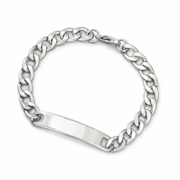 Blank ID Bracelet with 8 mm Curb Chain
